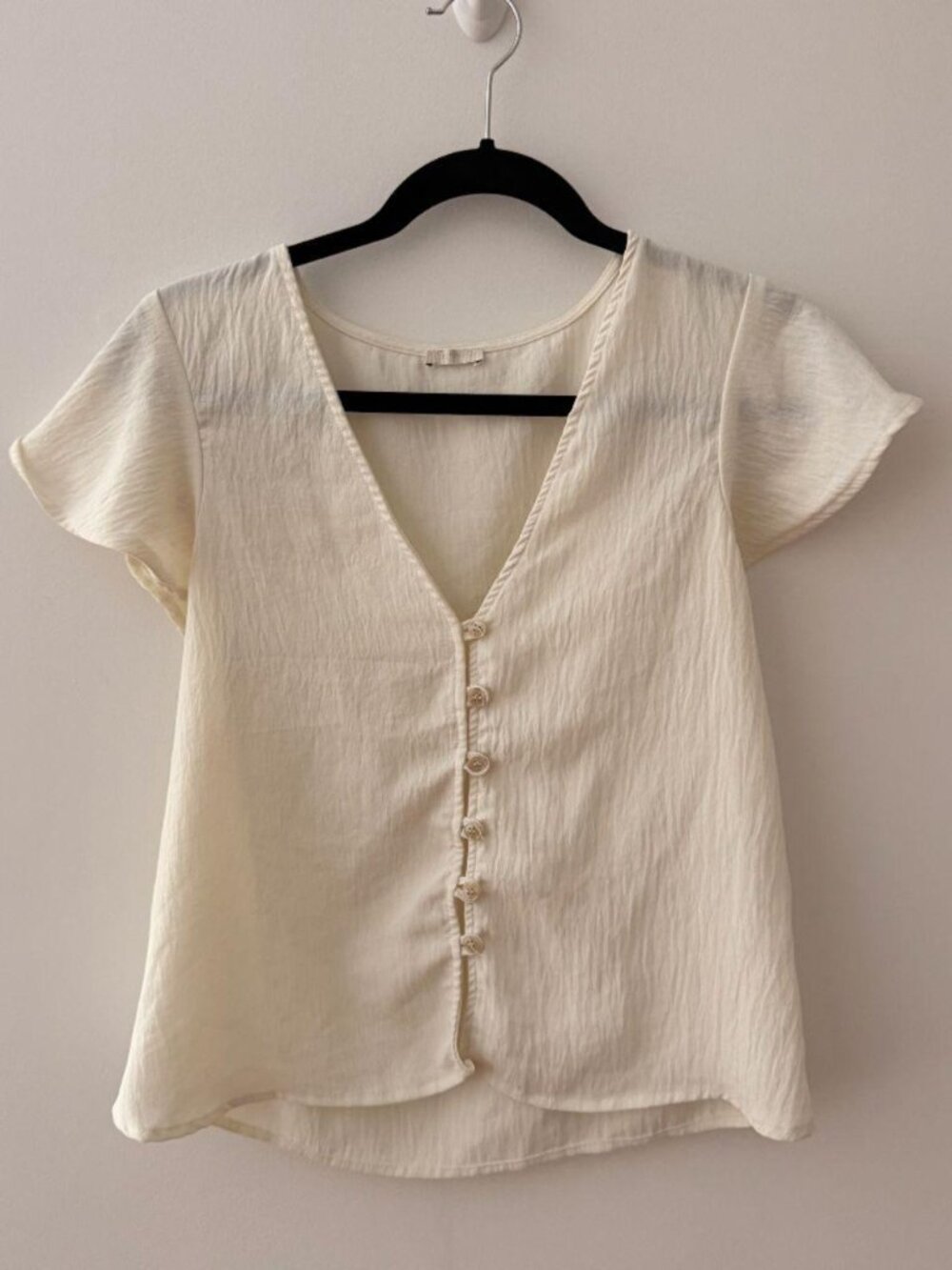 Brandy Melville Cream Short-Sleeve Top (Purchased in Rome)